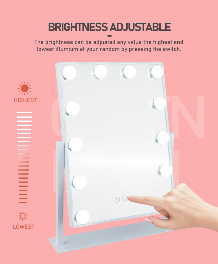 Glam Tabletop 3040 Hollywood Makeup Mirror with 12 LED Bulbs