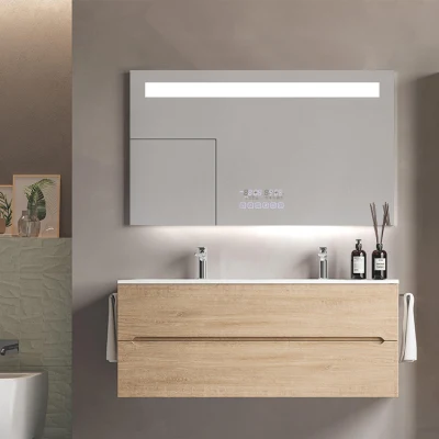 Высокое качество умный сенсорный переключатель экологический обогреватель в рамке светодиодное зеркало для ванной комнаты